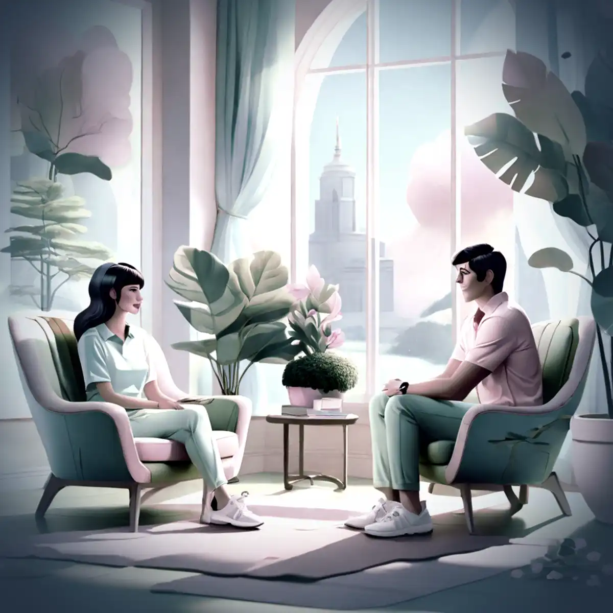 A professional psychiatrist is giving therapy.